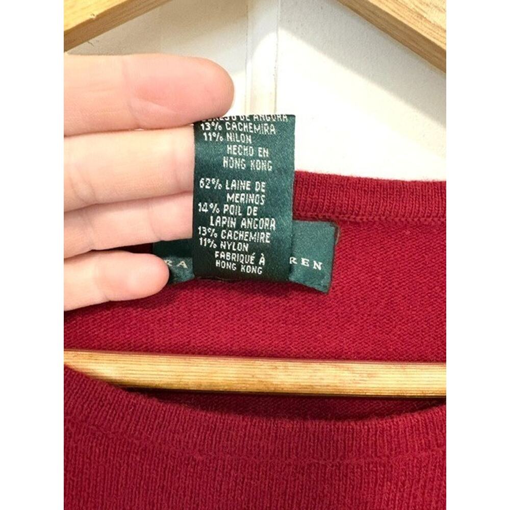 Lauren Ralph Lauren Flying Ducks Sweater Women's XL Merino Wool Angora Cashmere - Picture 10 of 12